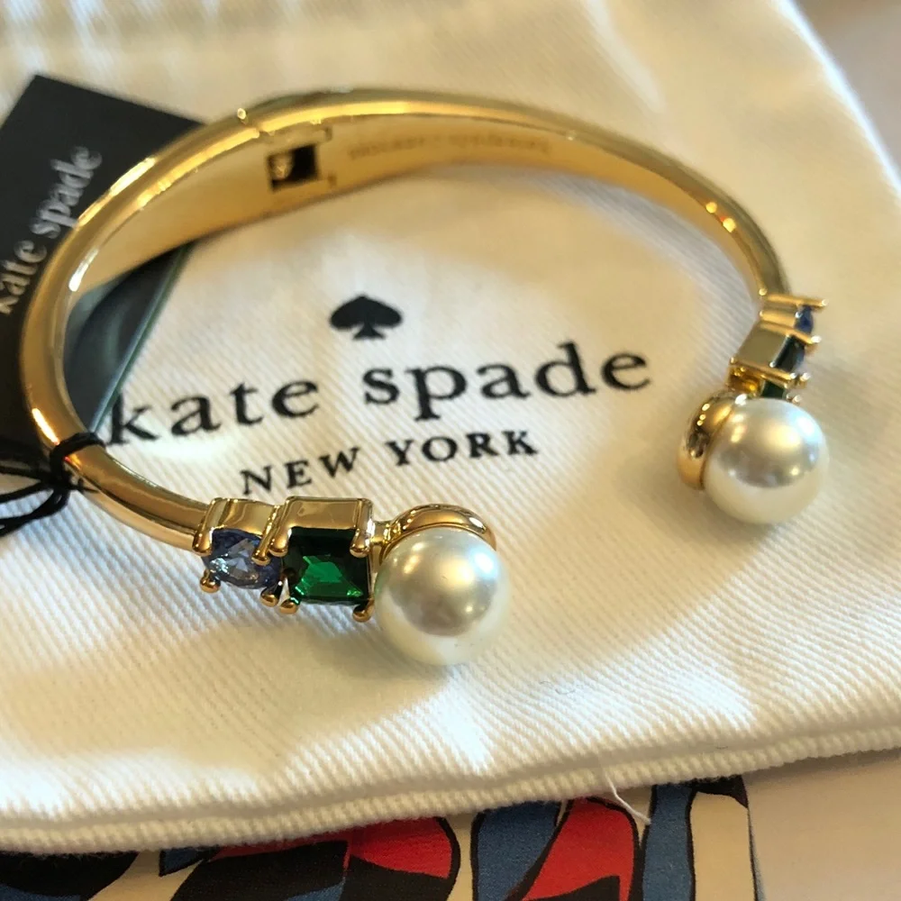 Authentic New with tag & dust bag kate spade Gold hinged Cuff Bracelet - Picture 9 of 9